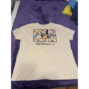 Disney World Tan Beige Mickey and Friends T Shirt Size XXL